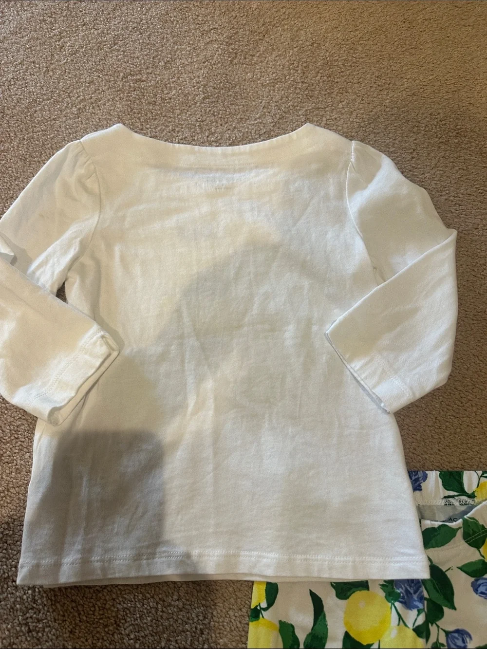 Janie and Jack White Top with Lemon Print Leggings